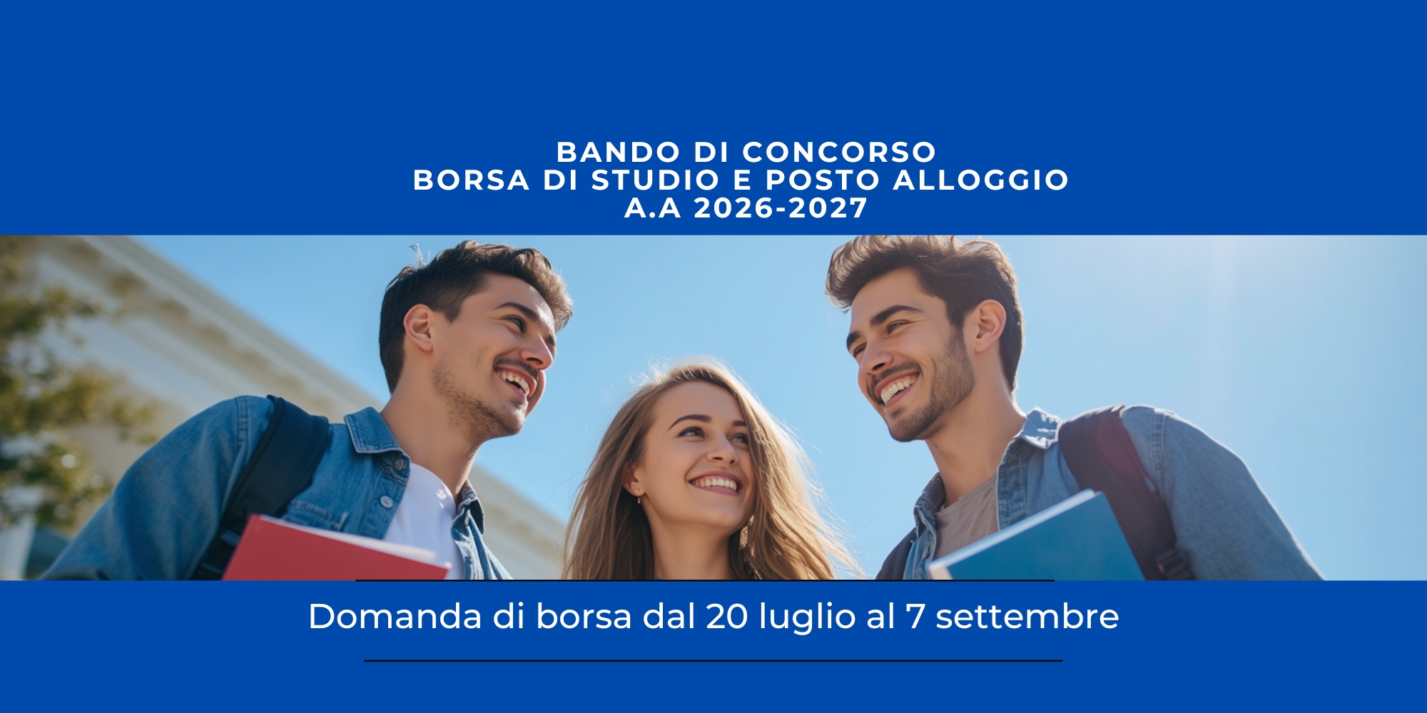 Borsa di studio e posto alloggio a.a. 2026-2027